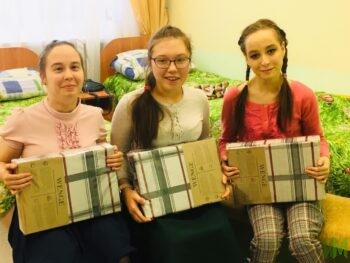 Воспитанники Казанской школы-интернат №4 с новым постельным бельем