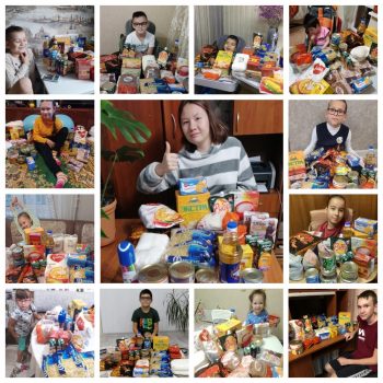 Продуктовая помощь для 100 семей подопечных