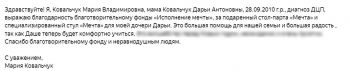 Отзыв от Ковальчук